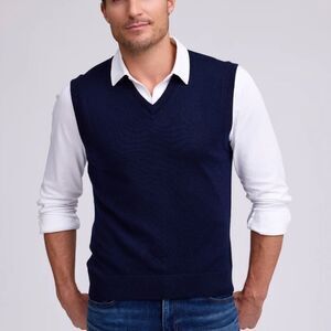 Maus & Hoffman Cashmere Black V-Neck Classic Sweater Vest Size L